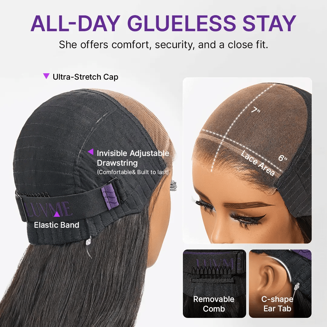 MyOwn-Fit™ PartingMax Glueless Wig 180% Density Light Yaki Body Wave 7x6 Closure HD Lace Wig Flexi-Fit Invisi Drawstring Cap & Pre-Cut Lace
