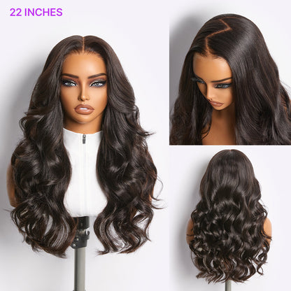MyOwn-Fit™ PartingMax Glueless Wig 180% Density Light Yaki Body Wave 7x6 Closure HD Lace Wig Flexi-Fit Invisi Drawstring Cap & Pre-Cut Lace