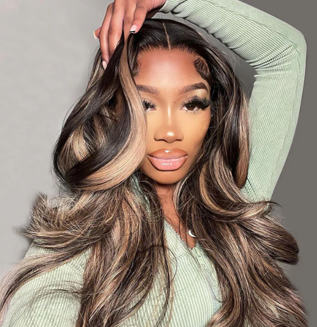 20 inch=$109 Balayage 1B/27 Highlight Body Wave Glueless Pre-Cut 8x5 HD Lace Closure Human Hair Wigs 180% Density