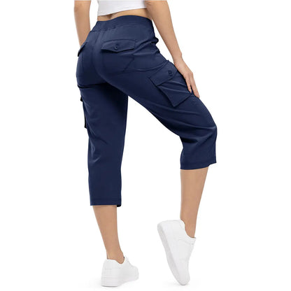 ✨✨Womens Lightweight Capris Hiking Pants 6 Pockets Quick Dry Cargo Outdoor Trip Loose Shorts COMFY  MOMS OVER 30
