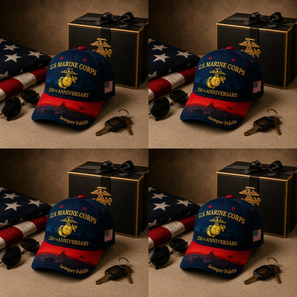 🔥 Father’s Day Sale - ❤️ U.S. Marine Corps 250th Anniversary Commemorative Embroidered Cap 🇺🇸