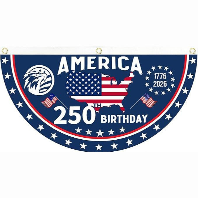🗽USA 250th Anniversary Flag Half Round Banner🦅