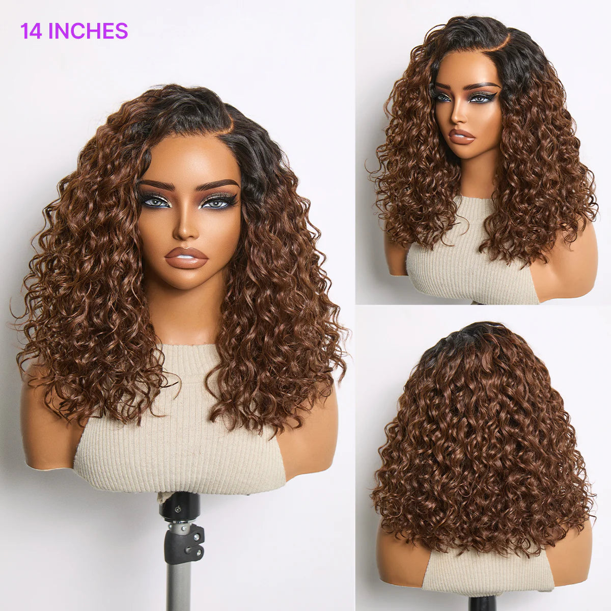 Ready to Go Water Wave Short Curly Bob Wig Glueless Minimalist HD Lace Wig Pre-Cut Lace