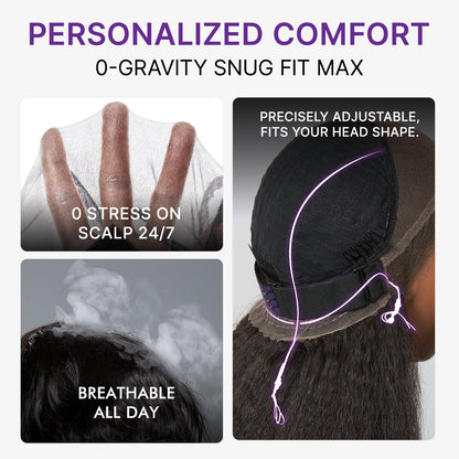 MyOwn-Fit™ 360 HD Lace Free Parting Water Wave Wig Flexi-Fit Invisi Drawstring Cap & Pre-Cut Lace