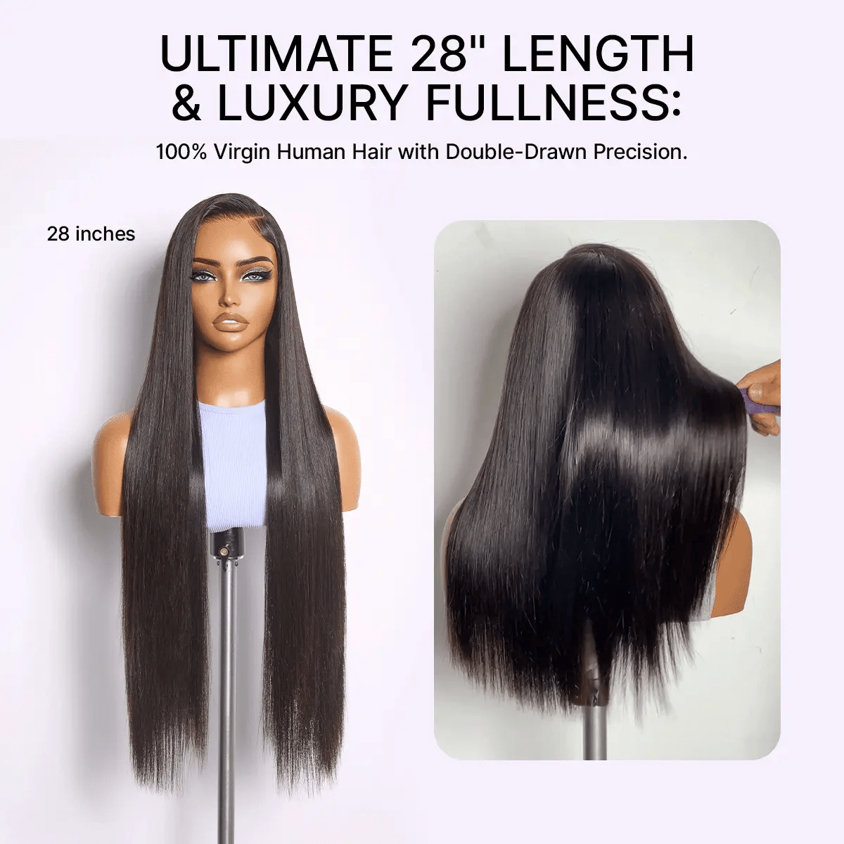 MyOwn-Fit™ PartingMax Glueless Personalized Comfort Wig 250% Density Bone Straight with Baby Hair 7x6 Closure HD Lace Wig Pre Cut & Plucked & Bleached Ready to Go