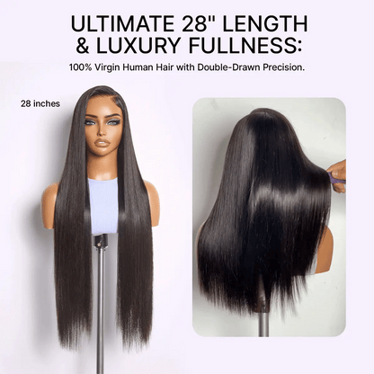 MyOwn-Fit™ PartingMax Glueless Personalized Comfort Wig 250% Density Bone Straight with Baby Hair 7x6 Closure HD Lace Wig Pre Cut & Plucked & Bleached Ready to Go