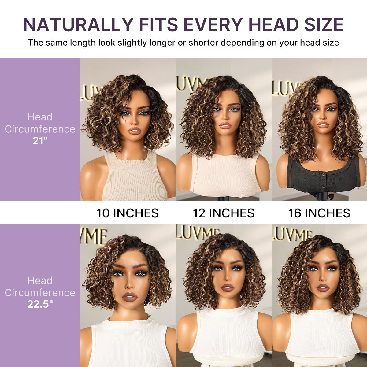 Ready to Go Blonde Highlight / Natural Black / Ombre Brown Water Wave Short Curly Bob Wig Glueless Minimalist HD Lace Wig Pre-Cut Lace
