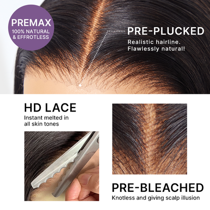 Luvme All-Day Comfort Wig 200% Density Deep Wave Glueless 7x6 Closure HD Lace Human Hair Wig Pre-Cut Lace