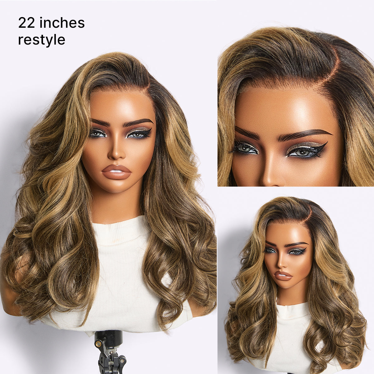 Luvme All-Day Comfort Wig 180% Density Blonde Highlight Butterfly Cut Layered Light Yaki Straight Glueless 7x6 Closure HD Lace Wig Pre-Cut Lace