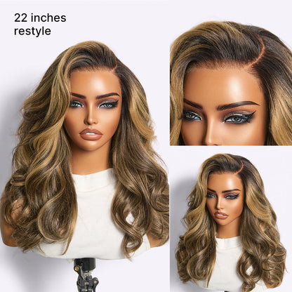 Luvme All-Day Comfort Wig 180% Density Blonde Highlight Butterfly Cut Layered Light Yaki Straight Glueless 7x6 Closure HD Lace Wig Pre-Cut Lace