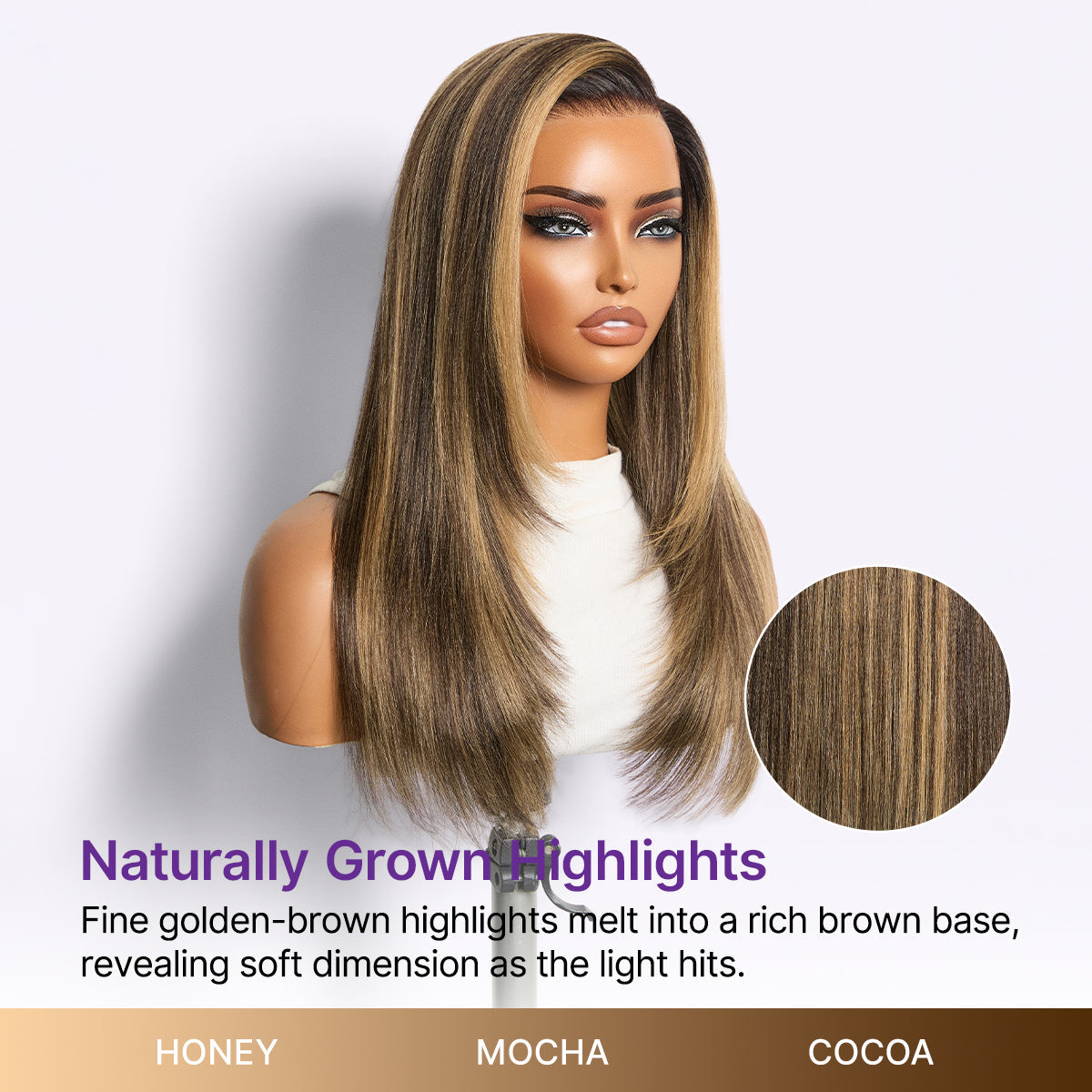Luvme All-Day Comfort Wig 180% Density Blonde Highlight Butterfly Cut Layered Light Yaki Straight Glueless 7x6 Closure HD Lace Wig Pre-Cut Lace
