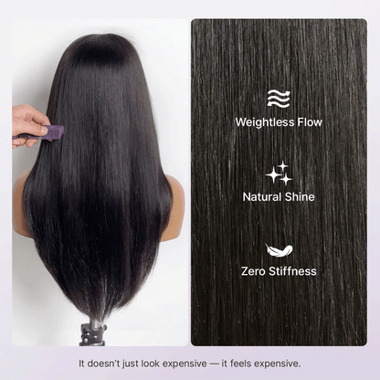 PreMax Super Natural Hairline Face-Framing Layered Cut Silky Straight Glueless 13x4 Frontal Lace Wig Human Hair Pre-Cut Lace