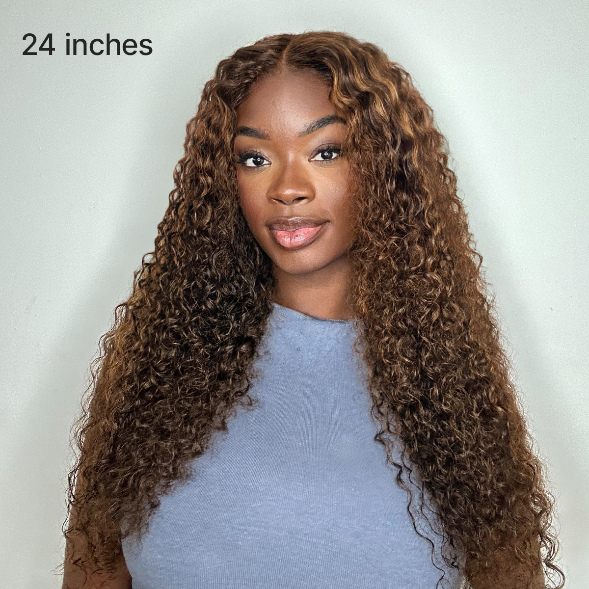 Luvme All-Day Comfort™ Wig PartingMax Brown Highlights Funmi Curly 7x6 Closure HD Lace Glueless Wig Pre Cut Lace