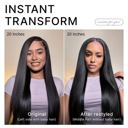 US Only | Luvme All-Day Comfort™ Wig 180% / 250% Density Bone Straight with Baby Hair PartingMax Glueless 7x6 Closure HD Lace Wig Pre-Cut Lace