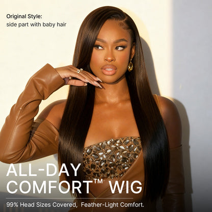US Only | Luvme All-Day Comfort™ Wig 180% / 250% Density Bone Straight with Baby Hair PartingMax Glueless 7x6 Closure HD Lace Wig Pre-Cut Lace