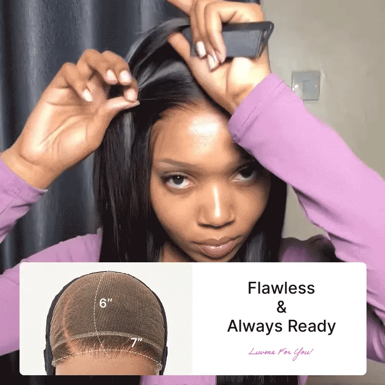 US Only | Luvme All-Day Comfort™ Wig 180% / 250% Density Bone Straight with Baby Hair PartingMax Glueless 7x6 Closure HD Lace Wig Pre-Cut Lace