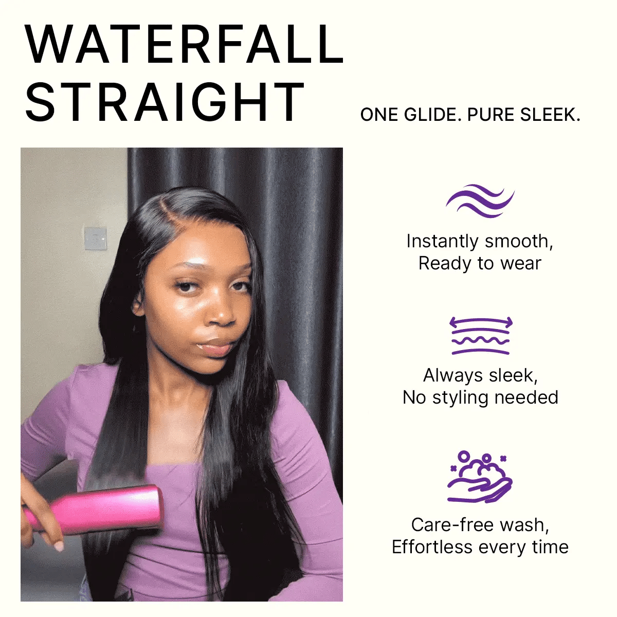 US Only | Luvme All-Day Comfort™ Wig 180% / 250% Density Bone Straight with Baby Hair PartingMax Glueless 7x6 Closure HD Lace Wig Pre-Cut Lace