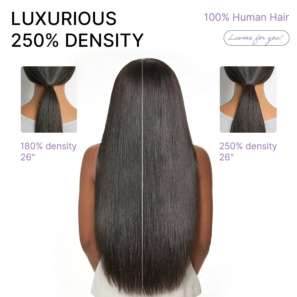 US Only | Luvme All-Day Comfort™ Wig 180% / 250% Density Bone Straight with Baby Hair PartingMax Glueless 7x6 Closure HD Lace Wig Pre-Cut Lace