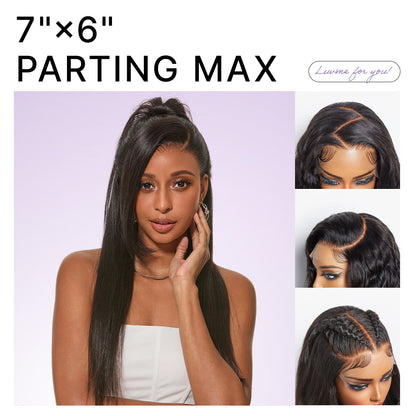 US Only | Luvme All-Day Comfort™ Wig 180% / 250% Density Bone Straight with Baby Hair PartingMax Glueless 7x6 Closure HD Lace Wig Pre-Cut Lace