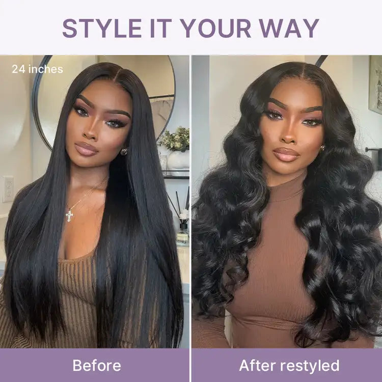 PreMax Wigs | Super Natural Hairline Silky Straight Glueless 13x4 Frontal Lace Wig Human Hair Pre-Cut Lace