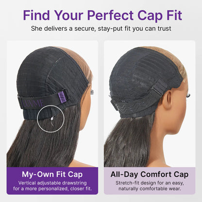 MyOwn-Fit™ PartingMax Glueless Wig 180% Density Loose Body Wave / Light Yaki Straight Ready to Go 7x6 Closure HD Lace Pre Cut & Plucked & Bleached