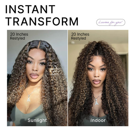 Luvme All-Day Comfort™ Wig PartingMax Brown Highlights Funmi Curly 7x6 Closure HD Lace Glueless Wig Pre Cut Lace