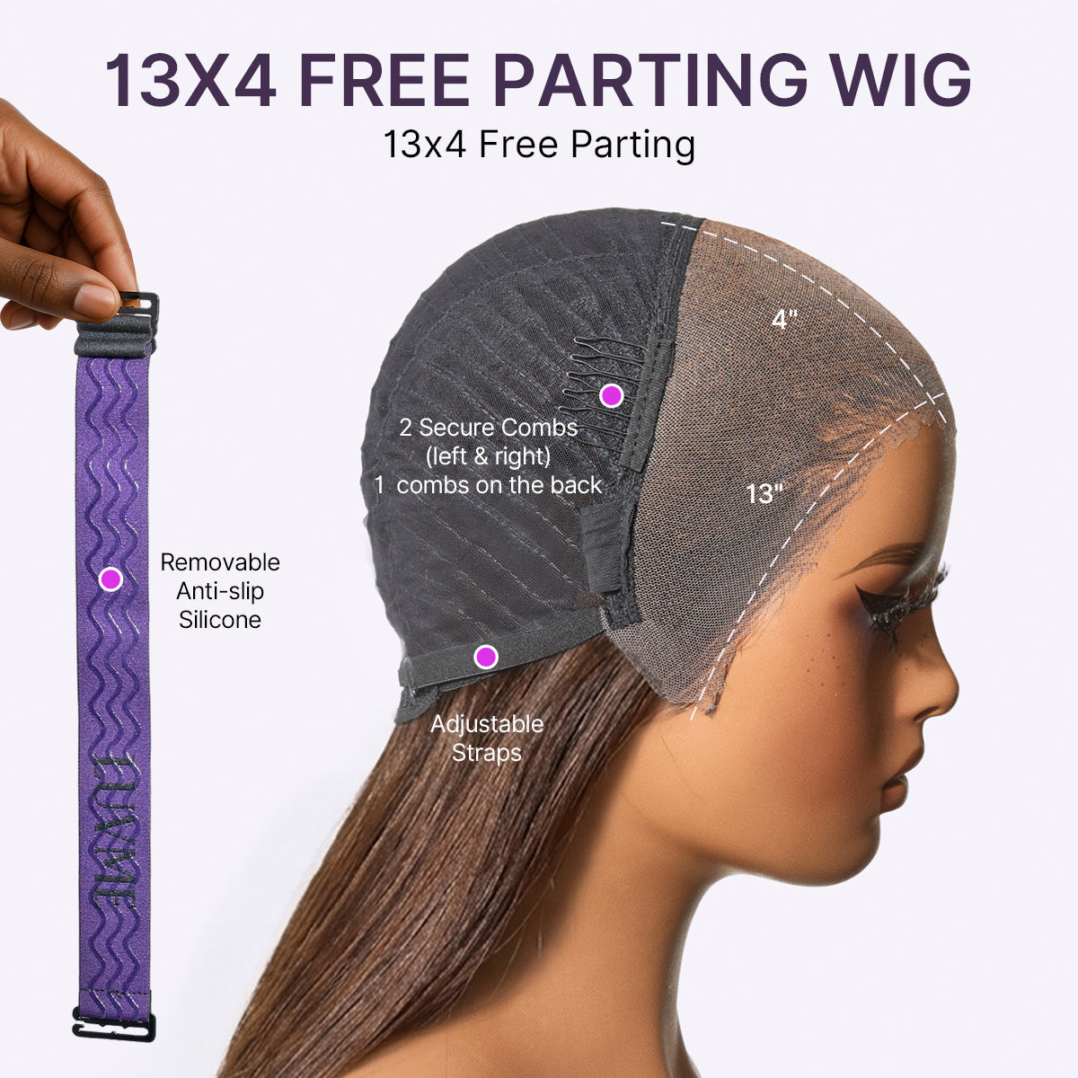 Rich Chocolate Brown Silky Straight 180% Density Glueless 13x4 Lace Frontal Wig Pre-Cut Lace