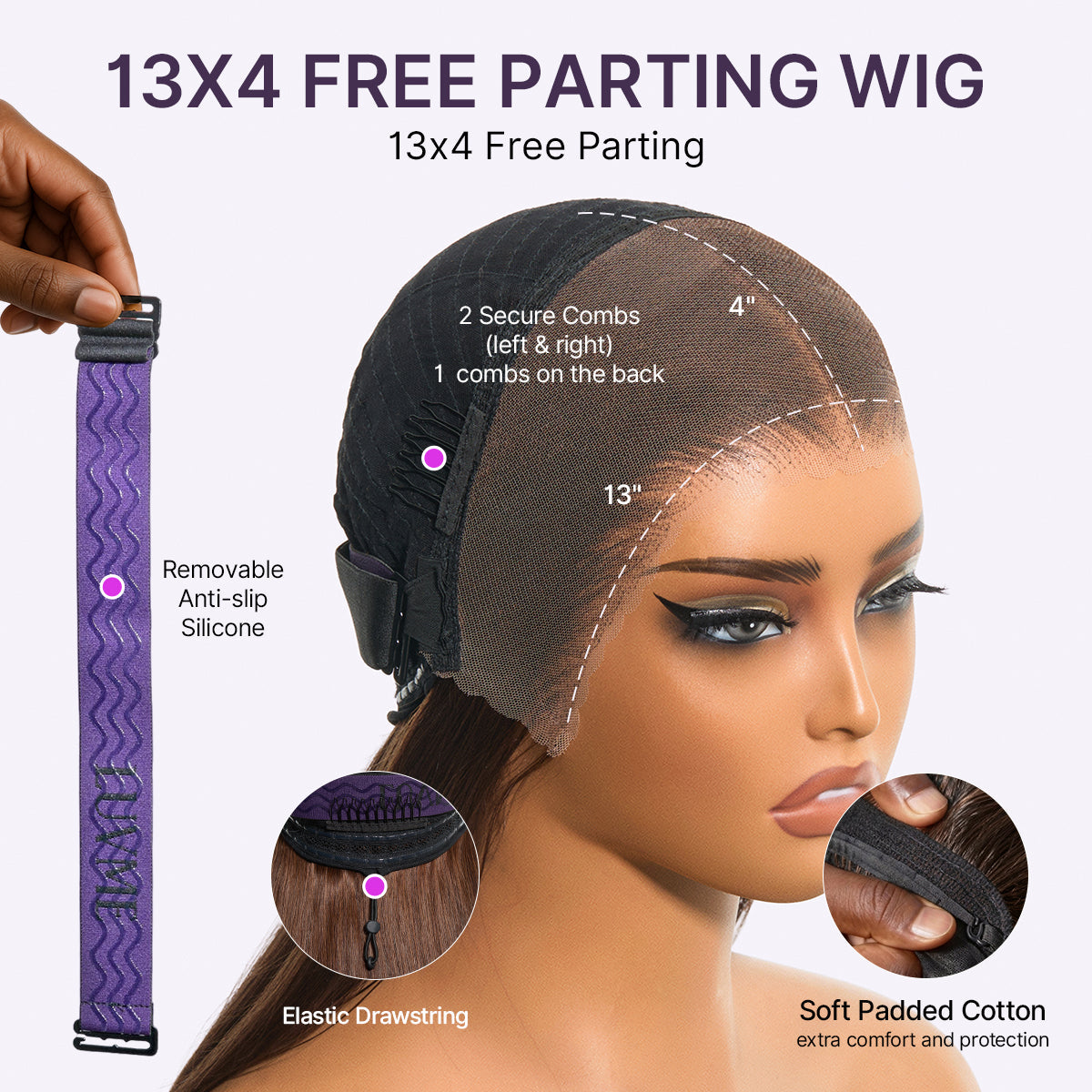 Rich Chocolate Brown Silky Straight 180% Density Glueless 13x4 Lace Frontal Wig Pre-Cut Lace