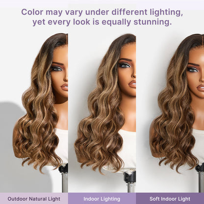 Luvme All-Day Comfort Wig 180% Density PartingMax Glueless 7x6 Closure HD Lace Blonde Highlight Loose Wave Wig Pre-Cut Lace