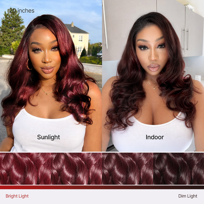 Luvme All-Day Comfort Wig 180% Density Rich Dark Plum Loose Body Wave PartingMax Glueless 7x6 Closure HD Lace Wig Pre-Cut Lace