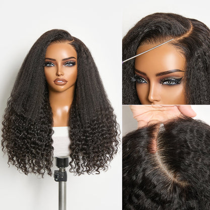 Luvme All-Day Comfort Wig PartingMax Natural Black Kinky Straight to Curly 7x6 Closure HD Lace Glueless Wig Pre Cut Lace