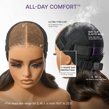 Vanessa | RawMagic - Natural Black Layered Cut Loose Body Wave Glueless 5x5 Closure HD Lace 100% Human Hair Wig