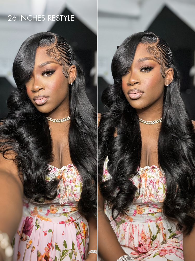 NatureMAX™ 200% Density Loose Wave Glueless 13x6 HD Lace Front Wig Human Hair Pre-Cut Lace Flexi-Fit Drawstring Cap