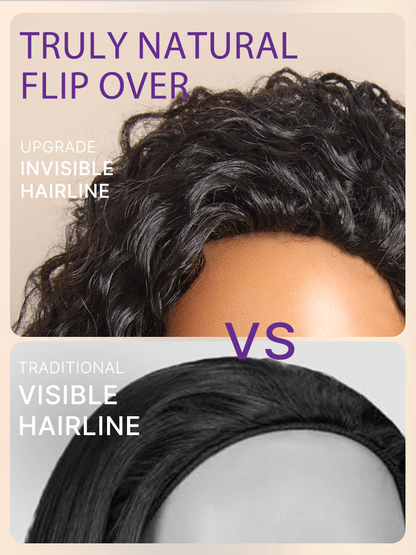 Luvme Too Easy Texture™ 3-In-1 Half Wig 180% Density Water Wave Glueless Flexi-Fit Drawstring Wig