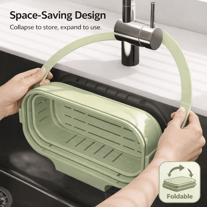 2-in-1 Foldable Sink Colander - Anti-Clog Filter & Organizer