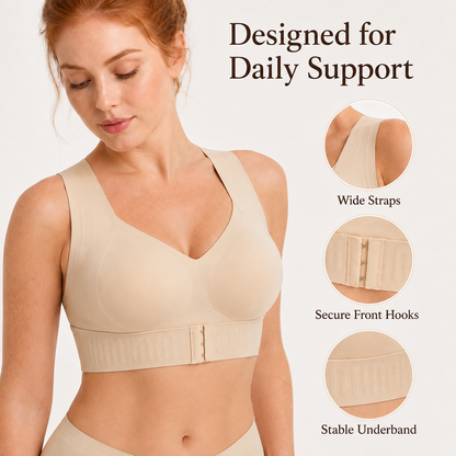 🔥LAST DAY 50% OFF Cross Back Front Closure Wireless Posture Support Bra