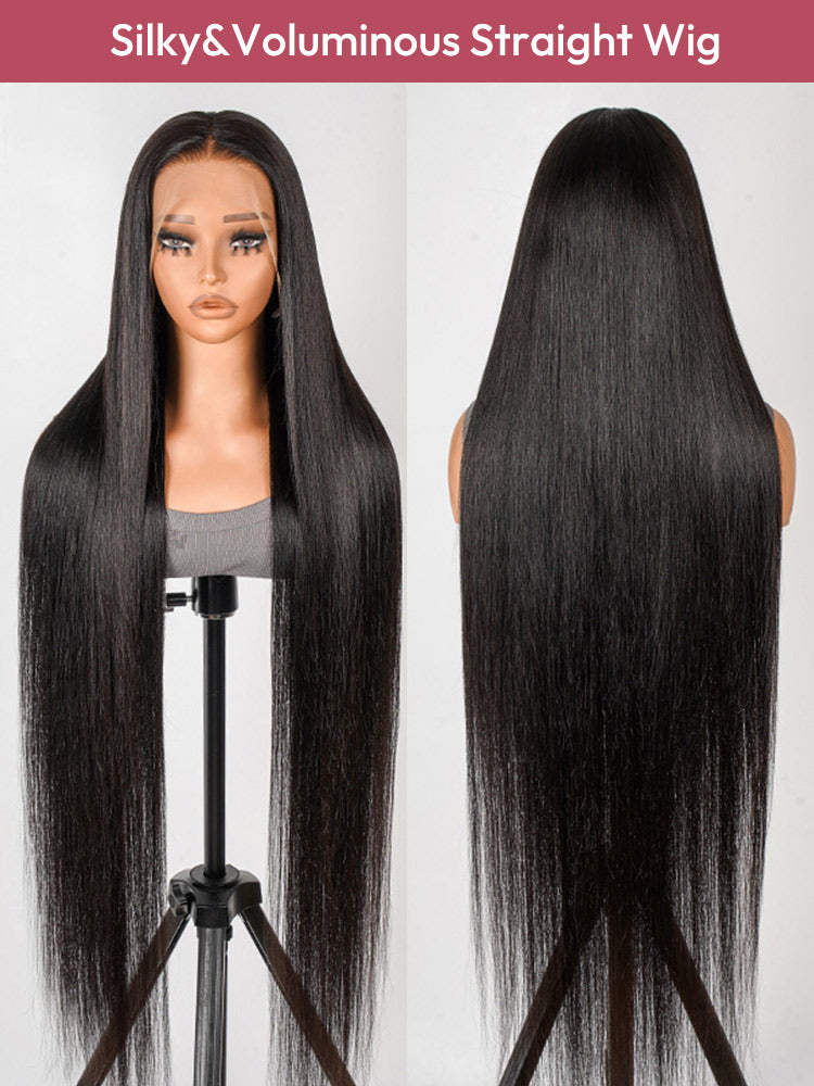 HD Lace Super Natural Hairline 28-40inch Silky Straight 13x6 Frontal Lace Wig Human Hair Pre-bleached