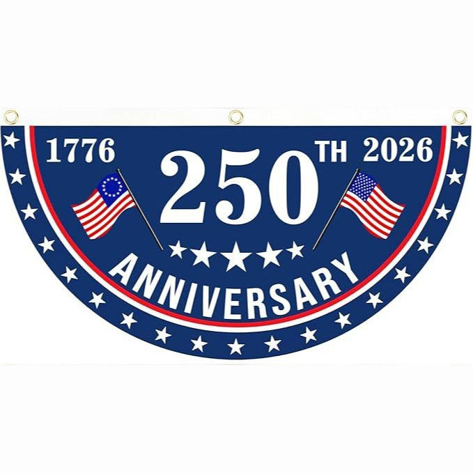 🗽USA 250th Anniversary Flag Half Round Banner🦅