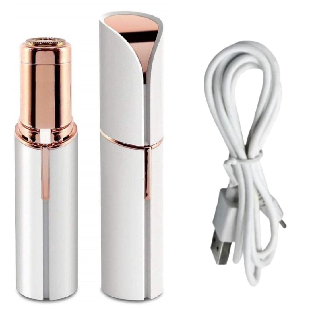 2-in-1 Rechargeable Facial Hair Remover & Eyebrow Trimmer with LED Light