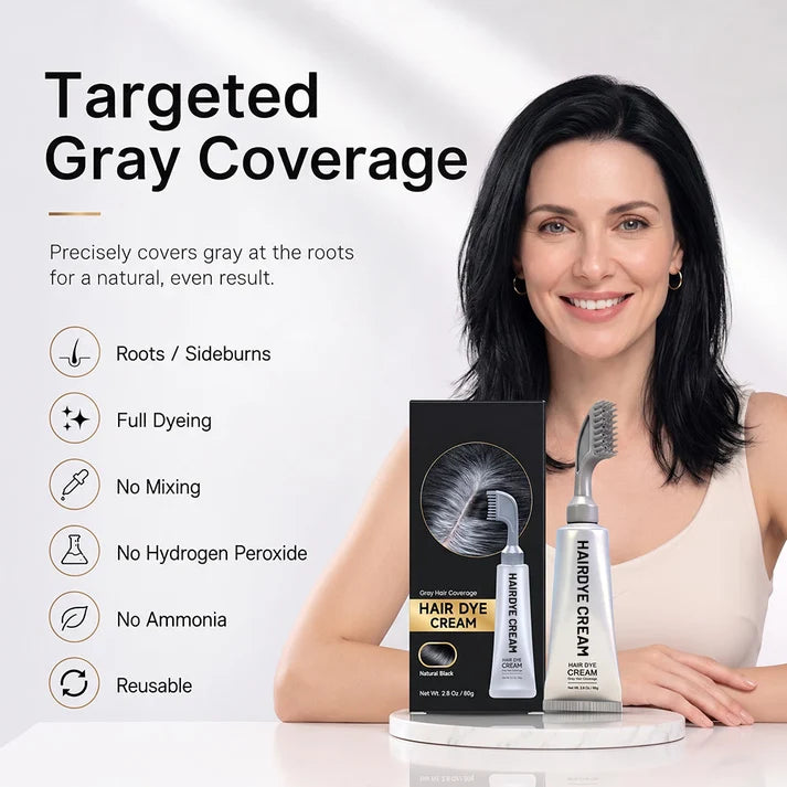 Unisex Grey Coverage Hair Dye with Hair Care