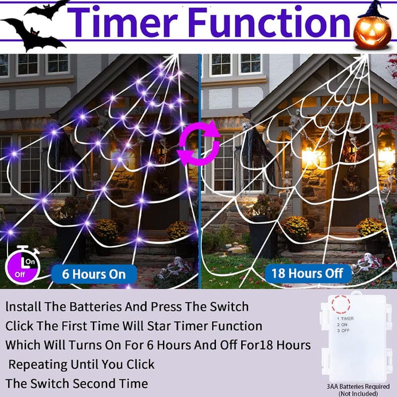 🕸️🕷️Halloween glowing spider web lights🎃