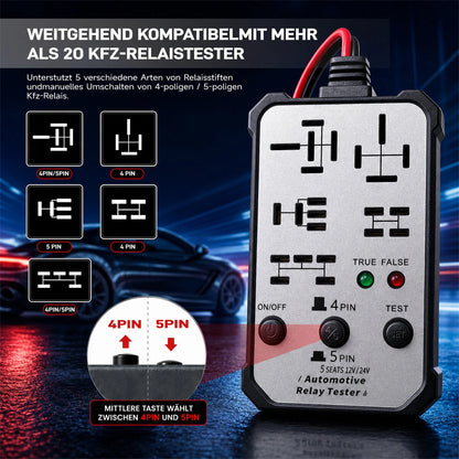 DW960 12V/24V Automotive Relay Tester (Suitable for 4-pin and 5-pin relays)