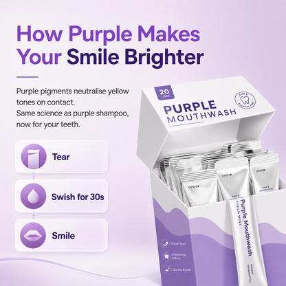 🔥LAST DAY 60% OFF Purple Mouthwash - Sachets 20 Pack