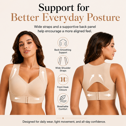 🔥LAST DAY 50% OFF Cross Back Front Closure Wireless Posture Support Bra