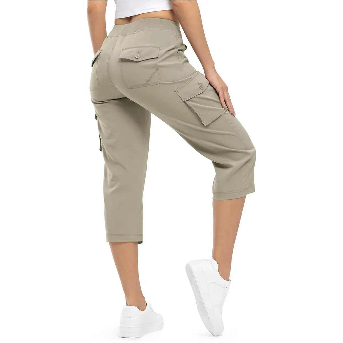 ✨✨Womens Lightweight Capris Hiking Pants 6 Pockets Quick Dry Cargo Outdoor Trip Loose Shorts COMFY  MOMS OVER 30