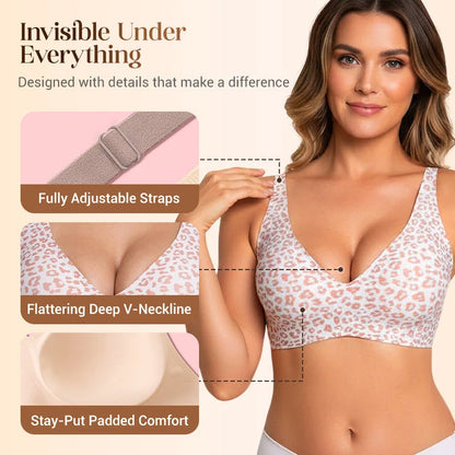💗LAST DAY SALE 50% OFF⚡50K+ SOLD!💕 Wireless Womens Comfortable Wireless Bras Push Up Bralettes Seamless Tshirts Bras Deep V Everyday Bras