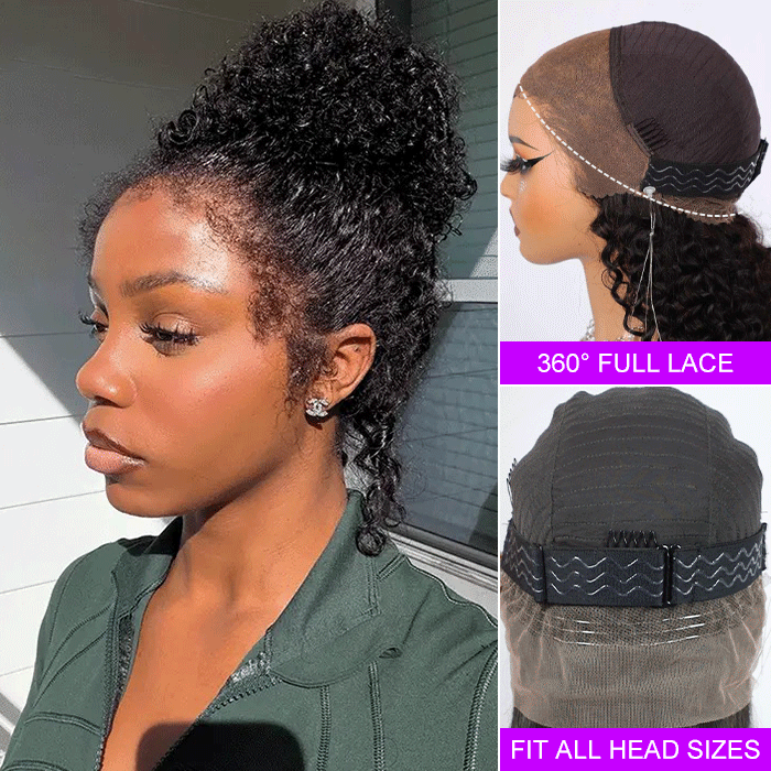 4C Edges Hairline Wig Deep Wave 8x5/13x6 HD Lace Front Wigs Human Hair With Curly Baby Hair Realistic Hairline