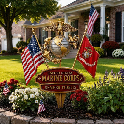 🎖️ Honor Marine Pride 🇺🇸 Semper Fidelis Tribute Garden Stake – 36% OFF Today + Buy 2 Free Shipping