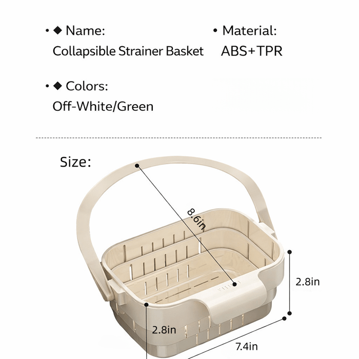 2-in-1 Foldable Sink Colander - Anti-Clog Filter & Organizer