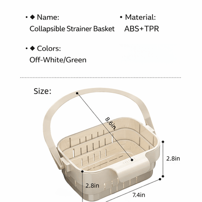 2-in-1 Foldable Sink Colander - Anti-Clog Filter & Organizer